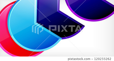 Trendy round shapes with triangular angle design element. Vector Illustration For Wallpaper, Banner, Background, Card, Book Illustration, landing page 120233262