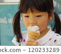 Girl eating ice cream 120233289