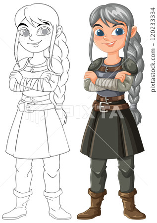 Confident Female Warrior Illustration Confident Female Warrior Illustration 120233334
