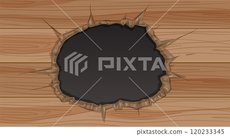 Cracked Wooden Surface with Dark Hole Cracked Wooden Surface with Dark Hole 120233345