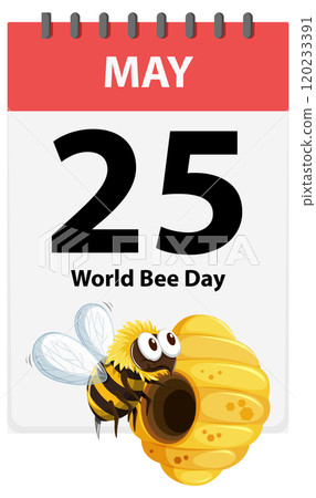 World Bee Day Calendar Illustration 120233391