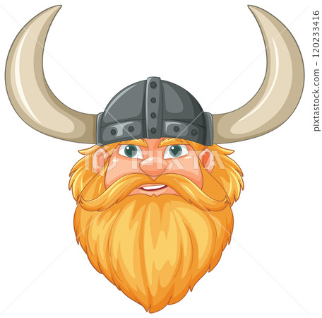 Cartoon Viking Warrior Head Cartoon Viking Warrior Head 120233416