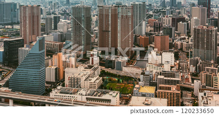 Aerial view of Minato, Tokyo, Japan 120233650