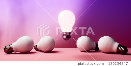 One out unique idea light bulb - 3D One out unique idea light bulb - 3D 120234247