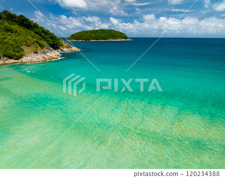 Beautiful sea surface in summer season seascape background ,Nature sea beach background,High angle view waves seascape nature view Beautiful sea surface in summer season seascape background ,Nature sea beach background,High angle view waves seascape nature view 120234388