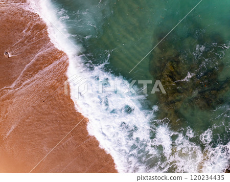 Beautiful sea surface in summer season seascape background ,Nature sea beach background,High angle view waves seascape nature view Beautiful sea surface in summer season seascape background ,Nature sea beach background,High angle view waves seascape nature view 120234435