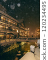 Snowy Ginzan Onsen night view 120234495