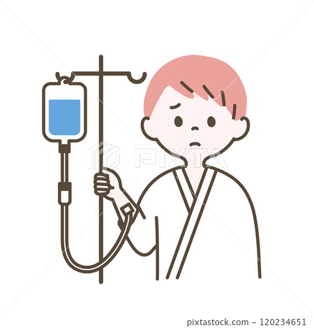 Illustration of a boy doing drops 120234651