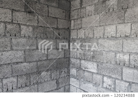 The corner of the room under construction 120234888