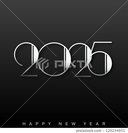 Happy New Year 2025. Stylish New Year Greeting Card Vector 120234931