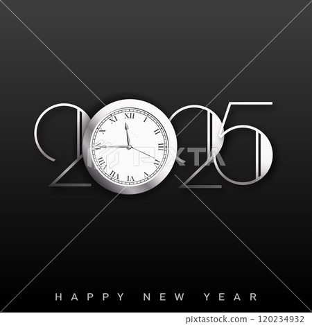 Happy New Year 2025. Stylish New Year Greeting Card Vector 120234932