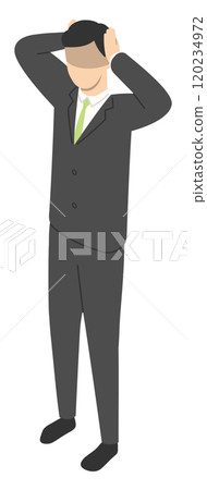 Shocked male office worker - isometric 120234972