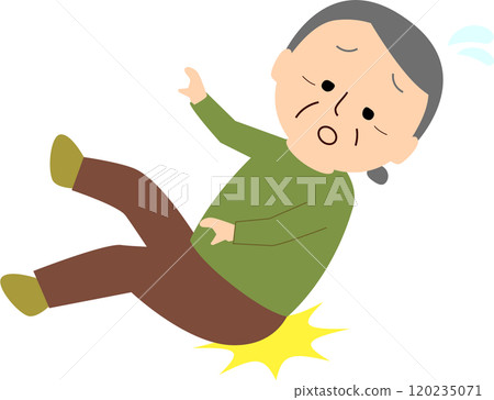 Elderly people falling on their butts Elderly people falling on their butts 120235071