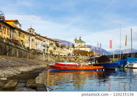 Cannobio old town at Lago Maggiore lake 120235136