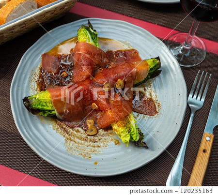 Spanish dish with cabbage and bacon Spanish dish with cabbage and bacon 120235163