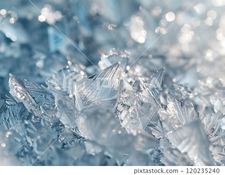 Close-up of Frozen Ice Formations – Winter Texture Background Close-up of Frozen Ice Formations – Winter Texture Background 120235240