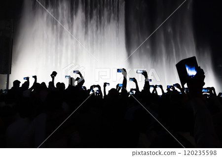 Tourists take pictures of the singing fountains Tourists take pictures of the singing fountains 120235598