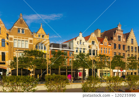 Summer view of Grote Markt square in Belgian city of Roeselare 120235990