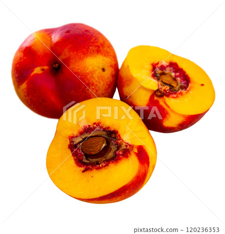Fresh nectarine fruit served on table Fresh nectarine fruit served on table 120236353