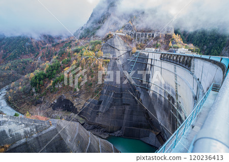 Scenery with Kurobe Dam, Autumn leaves, Toyama 2024 120236413