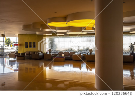 The interior of the hotel lobby 120236648