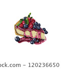 Strawberry and blueberry tart 120236650