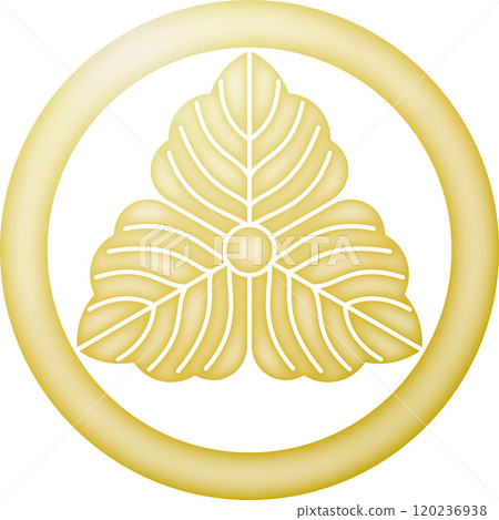 Family crest: Three oak leaves in a circle [gold] 120236938