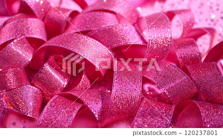 粉紅色閃光絲帶背景 120237801