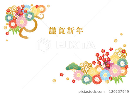 Year of the Snake - New Year's card template - 2 vector 120237949