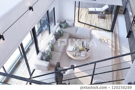 Bright, spacious loft-style living room Bright, spacious loft-style living room 120238289