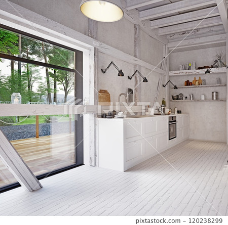 country kitchen interior. 120238299