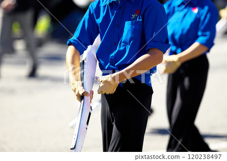 Marching band parade musical instruments rifle 120238497
