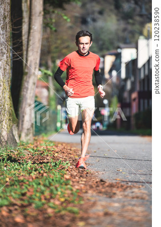 Runner trains for marathon Runner trains for marathon 120238590