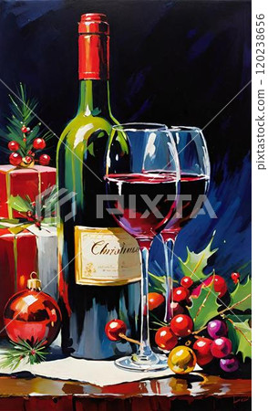 Christmas wine image 120238656
