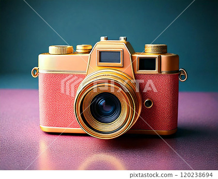3D cute classic camera AI generated material 120238694