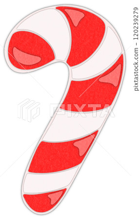 candy cane Christmas paper cut illustration 120239279