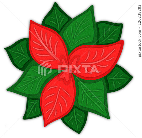 Poinsettia  paper cut illustration 120239292