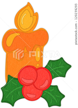 christmas candle paper cut illustration 120239293