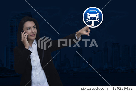 Business repair car service concept, Elements of this image furnished by NASA 120239452