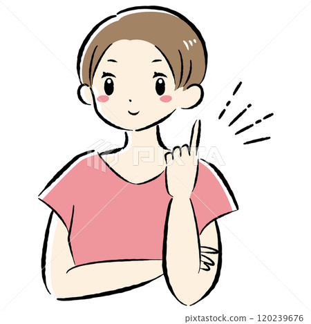 向量圖的時尚女人用手指指著 120239676