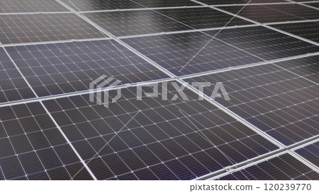 Solar panels close-up. Solar panels slow motion. Solar panels moving shot. Close-up of modern photovoltaic solar battery panels. alternative electricity source Solar panels close-up. Solar panels slow motion. Solar panels moving shot. Close-up of modern photovoltaic solar battery panels. alternative electricity source 120239770