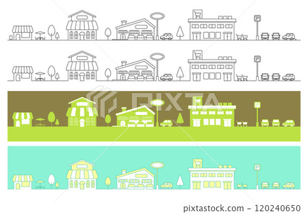 Commercial facilities and downtown frame vector illustration (background) 120240650