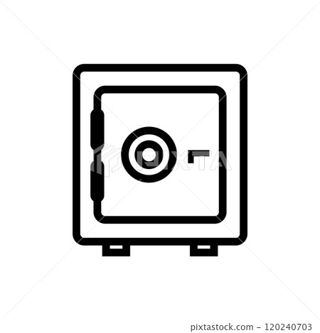 Money safe box icon logo design template isolated illustration 120240703