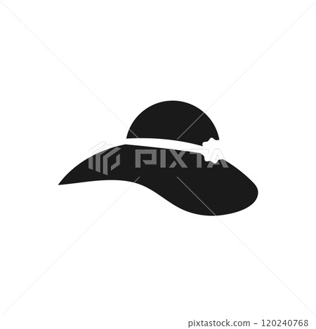 Woman hat icon logo design template isolated illustration 120240768