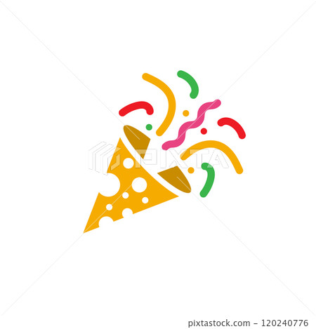 Confetti trumpet icon logo design template isolated illustration 120240776