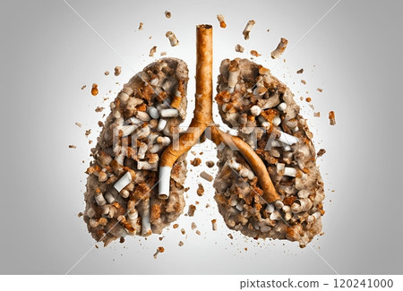 由於香菸導致的肺部不健康的圖像 120241000