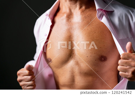 Senior male muscular body parts 120241542