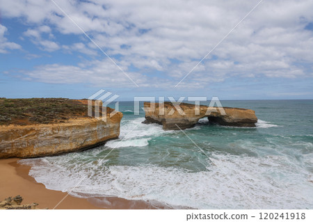 View of landscape and seascape the london bridge location is beautiful good view point at great ocean road australia 120241918