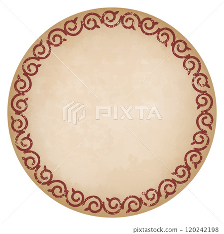 中國風格的圓形框架,舊紙風格,垃圾,復古 中國風格的圓形框架,舊紙風格,垃圾,復古 120242198