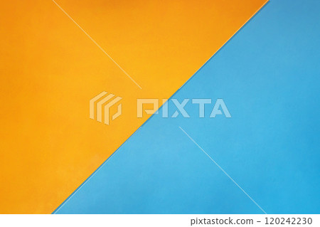 Orange and blue background material with a light center and diagonal division Orange and blue background material with a light center and diagonal division 120242230